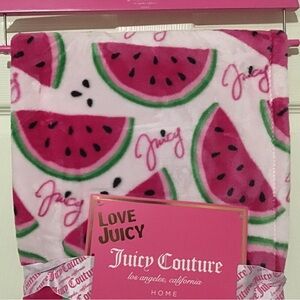 Juicy Couture Plush Throw Blanket Watermelon